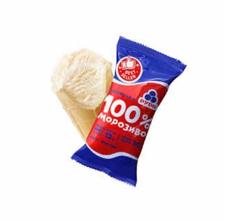 Мороженое "100%" в вафельном стаканчике "Рудь", 70 г