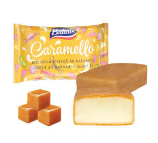 Barrita de requesón cubierta de caramelo "Baltais",  38 g