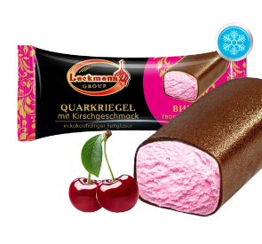 Barrita de requesón con sabor a cereza cubierta en chocolate «Lackmann», 38 g