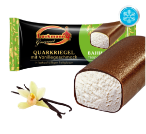 Barrita de requesón con sabor de vainilla cubierta de chocolate "Lackmann",  38 g