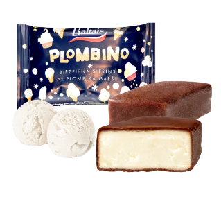 Barrita de requesón Plombino cubierta en chocolate  «Baltais», 38 g