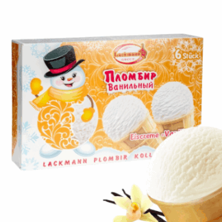 Pack familiar de helado Plombir Vainilla «Lackmann», 6un*65g