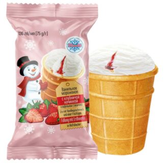 Helado de vainilla con fresa «Monolith», 130 ml