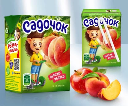 Zumo manzana-melocoton «Sadochok», 200 ml