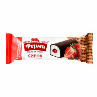 Barrita de requesón con fresa cubierta en chocolate «Ferma», 36 g