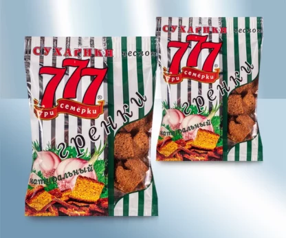 Tostaditos de centeno con sabor de ajo «777», 150 g