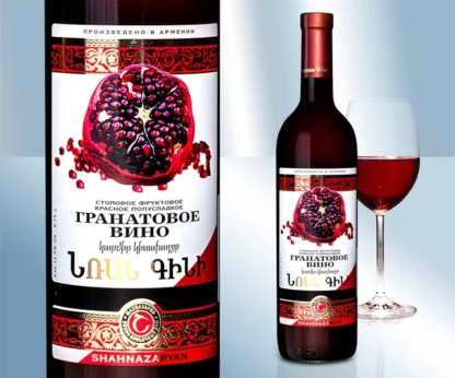 Vino de granada semi dulce «Shahnazaryan», 12.5%, 750 ml