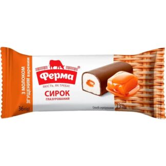 Barrita de requesón con caramelo cubierta en chocolate «Ferma», 36 g