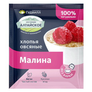 Copos de avena con frambuesa «Gudvill», 40 g