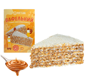 Торт вафельный с начинкой, со вкусом карамелизированного сгущенного молока, замороженный "Vatsak" 180 г