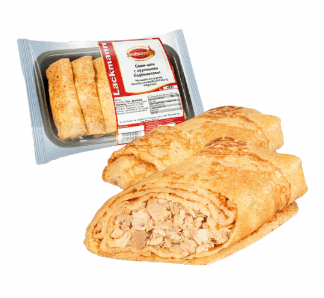 Блины с начинкой из куриных бедрышек 40%, замороженные "Lackmann" 19€/кг