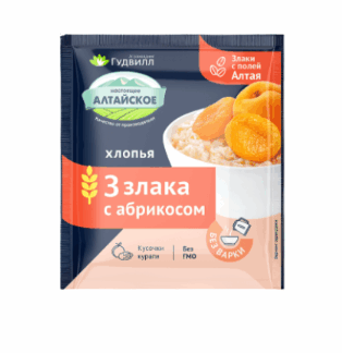 Хлопья 3 злака с курагой «Гудвилл», 40 г