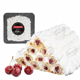 Tarta con masa de hojaldre enrollada, relleno de cereza y nata, congelada "Panilino", 800 g